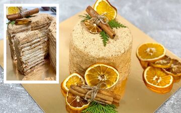 طرز تهیه کیک عسل دروغین؛ دسر یخچالی خوشمزه بدون نیاز به فر!