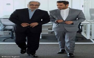 چهره دیدنی «مهران مدیری» در کنار «رضا گلزار» /عکس