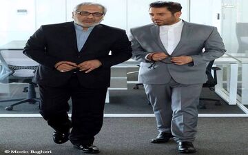 چهره دیدنی «مهران مدیری» در کنار «رضا گلزار» /عکس