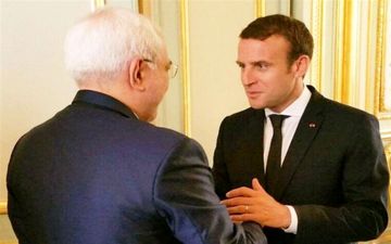 دیدار ظریف با امانوئل ماکرون