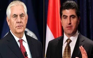 نیچروان بارزانی در تماس با تیلرسون مجددا خواهان گفت‌وگو با بغداد شد