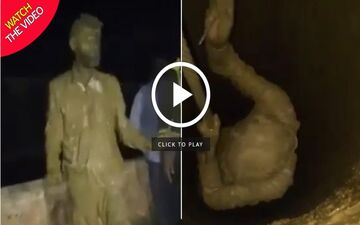 خوش شانسی مرد جوان در سقوط به چاه 25 متری! +فیلم 
