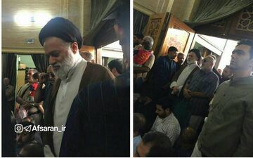 عکس/ حضور فرزند ارشد رهبر انقلاب در مراسم شهید حججی