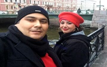 تیپ متفاوت بازیگر مشهور طنز و همسرش در روسیه+عکس
