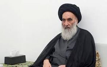 سادگی پذیرایی آیت الله سیستانی از روحانی