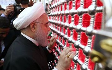 تشرف روحانی به حرم امام علی(ع) + فیلم 