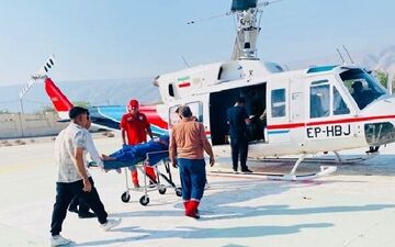 نجات جان دو بیمار بدحال توسط بالگرد اورژانس هوایی بستک