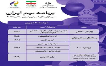 رقابت‌های دومین روز بازی‌های آسیایی 2026 ناگویا برای ورزشکاران ایران