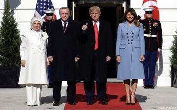 پوشش همسران ترامپ و اردوغان در کاخ سفید