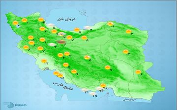 وضعیت آب و هوای امروز استان‌ها +نقشه 