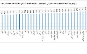 تورم در ۲۳ استان، بالاتر از متوسط کشوری / یزد گران‌ترین استان