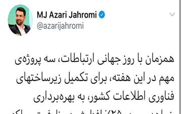 سه پروژه مهم ارتباطی این هفته به بهره‌برداری می‌رسد
