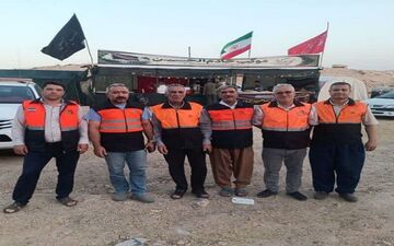مشارکت راهداری کردستان در ارائه خدمات به زائران اربعین در مرز مهران