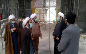 بازدید مدیر کل اوقاف استان کرمانشاه از روند اجرای ساخت و توسعه حرم احمد ابن اسحاق 