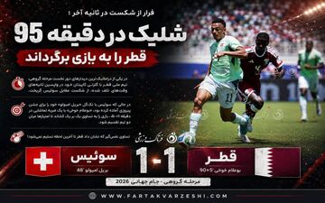 فرار از شکست در ثانیه آخر؛ شلیک «بوعلام خوخی» در دقیقه ۹۵ قطر را به بازی برگرداند