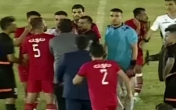 درگیری و وقفه بازی پس از گل مس به بعثت + ویدئو