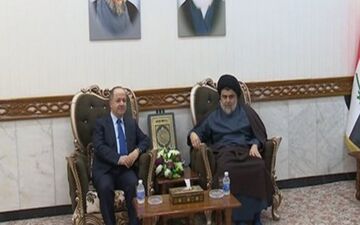 دیدار«مسعود بارزانی» با «مقتدی الصدر» در نجف اشرف