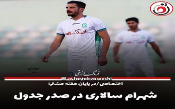 شهرام سالاری در صدر جدول