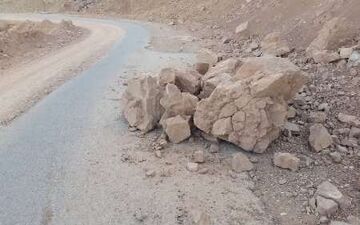 بارش تگرگ موجب ریزش کوه در شمال دزفول شد