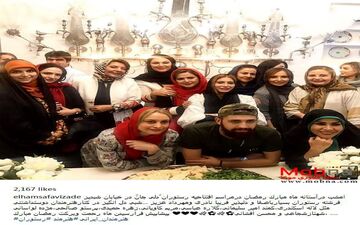 عکس دسته جمعی هنرمندان در مراسم افتتاحیه رستوران دلی جان (عکس)