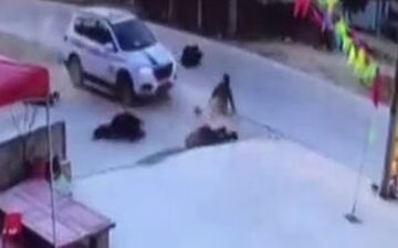 تصادف با پنج عابر پیاده به دلیل رانندگی در حالت غیرطبیعی + فیلم 