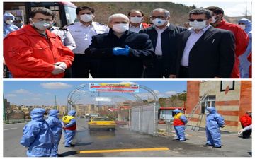 تونل دو منظوره ضد عفونی شهروندی و خودرویی توسط سازمان آتش نشانی تبریز طراحی شد
