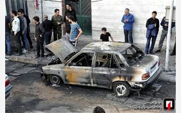 نشت تانکر گازوئیل ۳ خودرو را جزغاله کرد + عکس