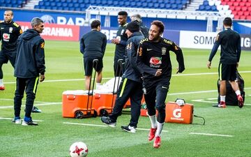 تمرینات نیمار و تیم ملی برزیل در ورزشگاه PSG