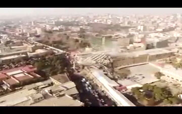 تصاویر هوایی گرفته شده پس از فرو ریختن پلاسکو+فیلم