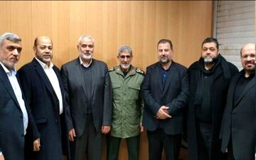 دیدار اسماعیل هنیه با فرمانده جدیده سپاه قدس