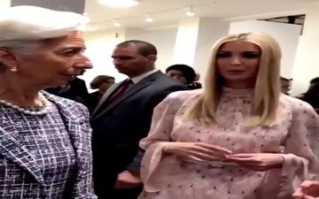 دستپاچگی ایوانکا ترامپ در دیدار با ماکرون و می