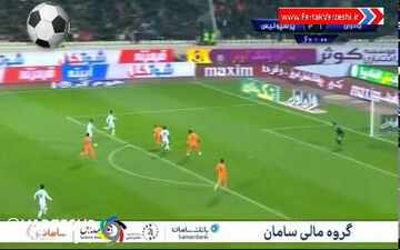 گل صحیح پرسپولیس به بادران که توسط داور افساید اعلام شد + فیلم