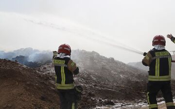 آتش سوزی در گود زباله یزد