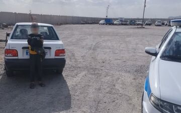 توقیف خودروی پراید با راننده ۷ ساله و دو سرنشین کودک در جاسک