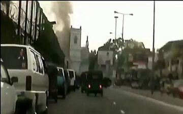 
لحظه انفجار در کلیسای «سنت آنتونی» سریلانکا+فیلم 
