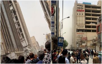 لحظه فرو ریختن ساختمان 9 طبقه در آبادان + ویدئو ناراحت کننده