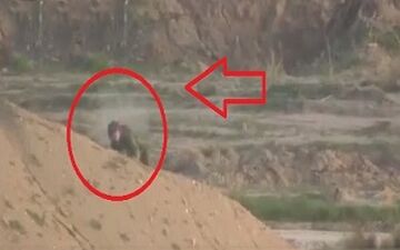 رکب تک تیرانداز فلسطینی به سرباز صهیونیست