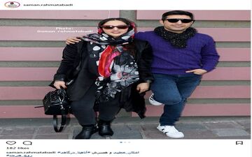 تیپ و ظاهر اشکان خطیبی و همسرش در حاشیه اکران لاتاری + عکس