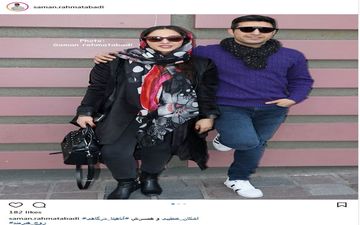 تیپ و ظاهر اشکان خطیبی و همسرش در حاشیه اکران لاتاری + عکس