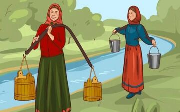 کدام یک از زن‌ها آب بیشتری حمل می‌کند؟+ جواب معما
