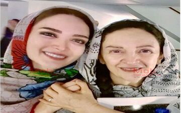 سلفی بهنوش طباطبایی و گلاب آدینه، بعد از اجرای نمایش (عکس)