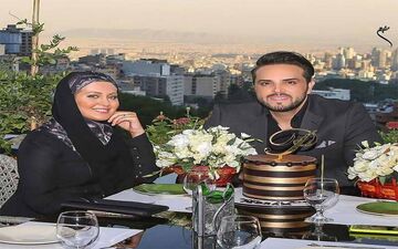 جشن تولد مجری معروف تلویزیون به همراه همسرش + عکس