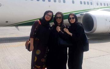 تیپ خانم های بازیگر روی باند فرودگاه! +‌ عکس