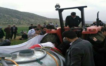 تکه تکه شدن راننده تراکتور در کرمانشاه / دستمال دور گردن بلای جان او شد 