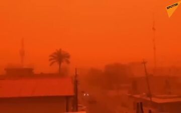 فیلم طوفان شن وحشتناک در آسمان عراق