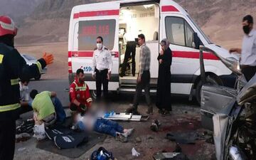 ۳ کشته و ۲ مصدوم بر اثر‍ برخورد خودروی پراید و کامیون
