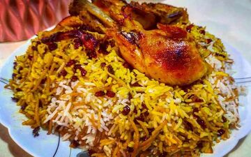 رشته پلو با مرغ زعفرانی بسیار خوشمزه و مجلسی رو فقط این طوری بپز