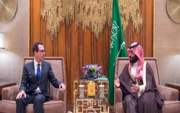 دیدار بن سلمان و وزیر خزانه‌داری آمریکا در ریاض