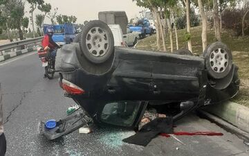 واژگونی مرگبار پژو ۲۰۶ در پایتخت+ عکس
