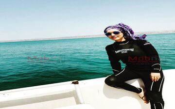 شهرزاد کمالزاده با لباس غواصی در دریای چابهار (عکس)